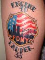 Ray Pfeifer tattoo paying tribute to the brothers lost on 9-11
