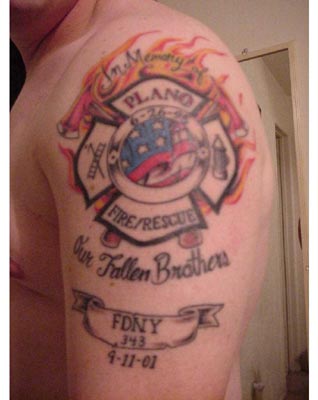 A Firefighter in Plano, Texas, I got this tattoo in Dallas Texas at Smooth Groove Tattoo by Saul  Tim O Connor