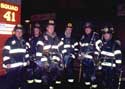 From l. to r. Firefighters Beltrani, Maxwell, Cullen, Cov. Lt. B. Walsh, Firefighters 
E. Walsh, and Gillespie.