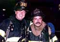 Firefighters 
Tommy Cullen and Bruce VanNosdall at Bronx 3rd alarm on Wales Ave. on Sept. 8, 
2001