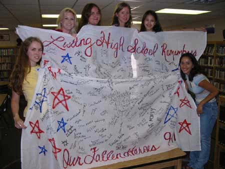 Luling Texas Key Club shows their support of the Heroes by having a fundraiser and making this banner. It will be used to help unveil the BravestMemorial Memorial Wall.