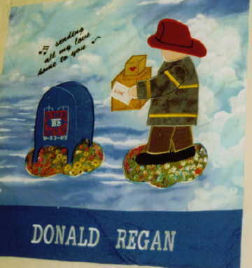 A quilt made in honor of Donald Regan